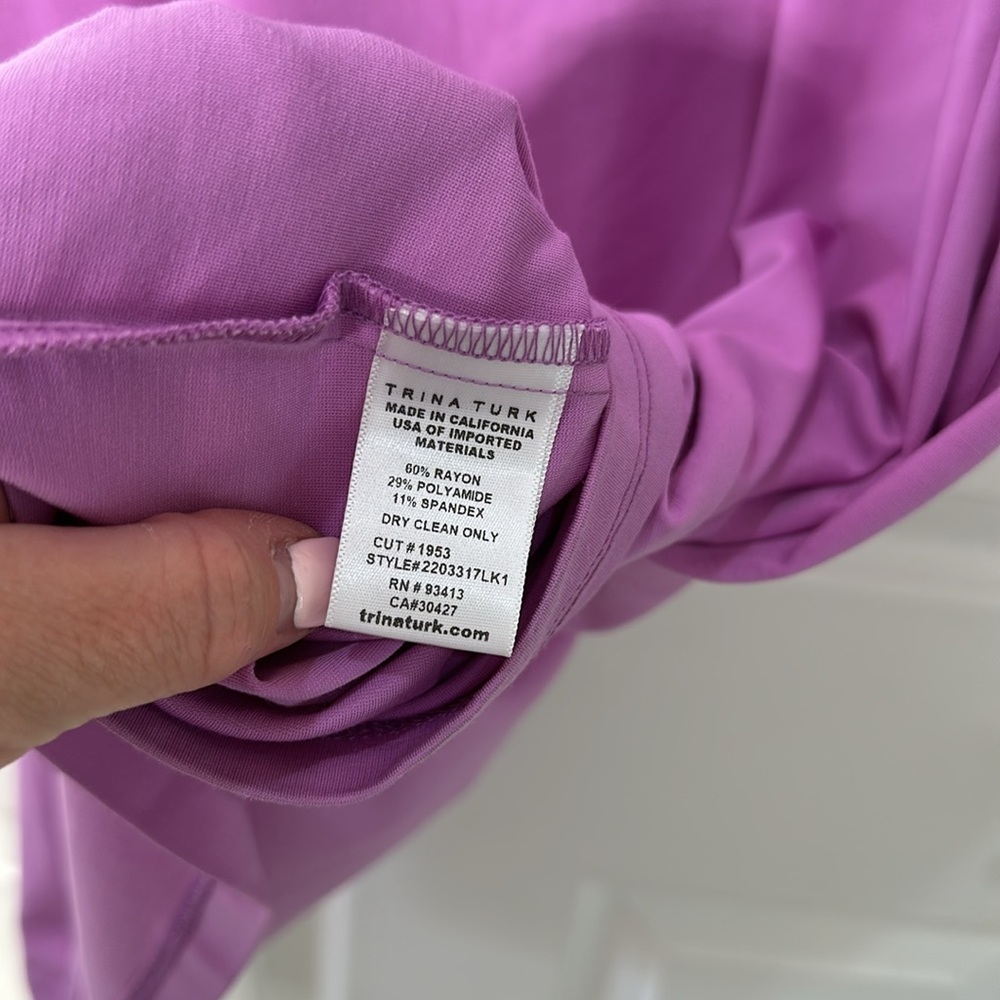 Trina Turk Purple Sheath Midi Dress V-Neck Sleeveless - Picture 6 of 9